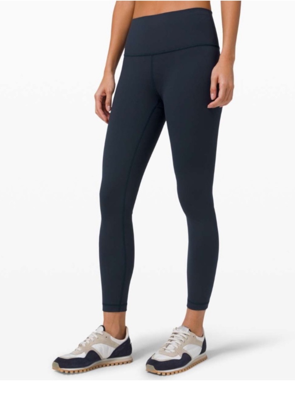 Lululemon Wunder Under High Rise yoga pants Navy Blue Sz 10 25”